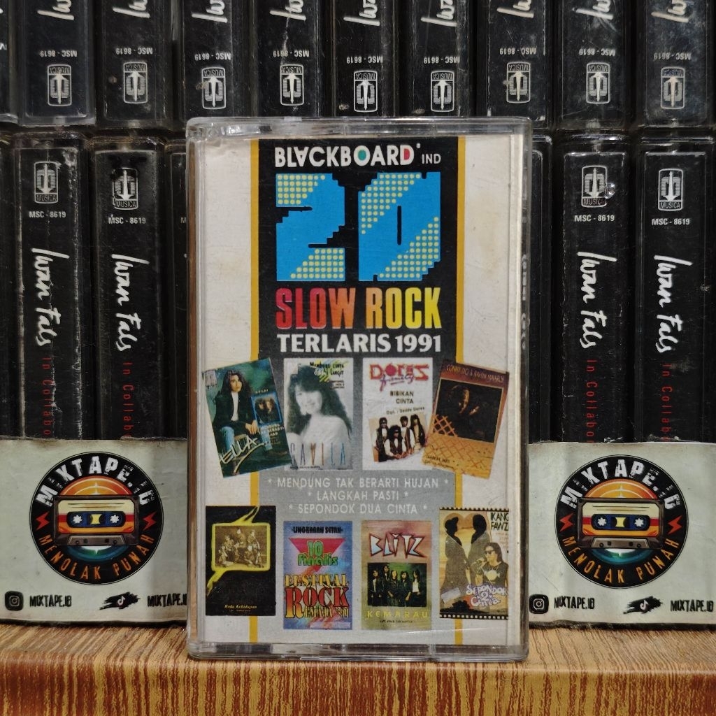 Kaset - 20 Slow Rock Terlaris 1991 - Kompilasi Indonesia - Kaset Pita - Radio Tape - Radio - Pemutar