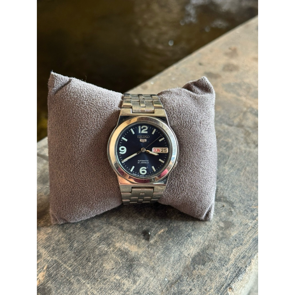 Seiko 5 Blue Dial Automatic Jam Tangan Pria Bekas Original