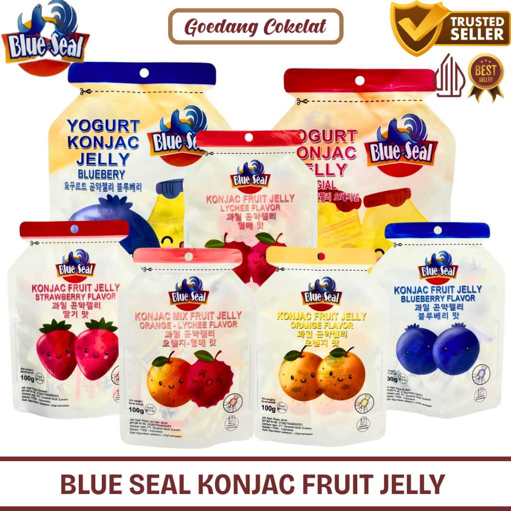 Blue Seal Konjac Jelly Fruit Yogurt 100g 160g 500g Camilan Diet Sehat Halal Jelly Konnyaku Buah