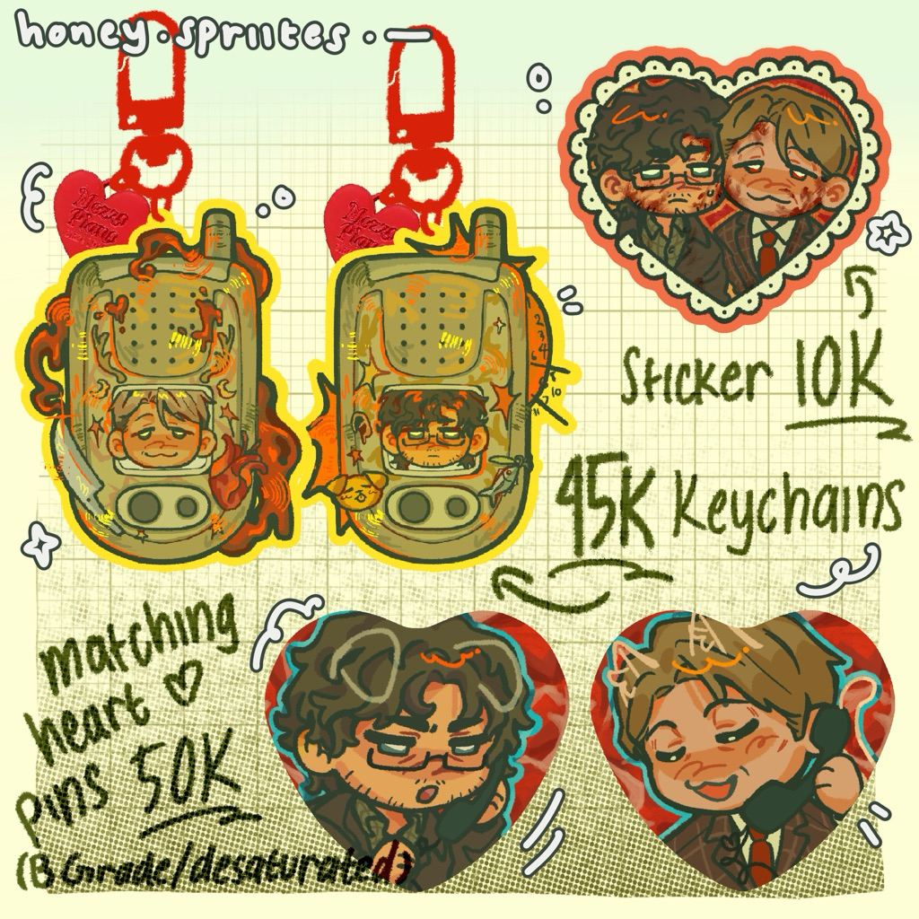 HANNIBAL : Hannibal Lecter & Will Graham Merch ; Keychain, Sticker, Heart PinW