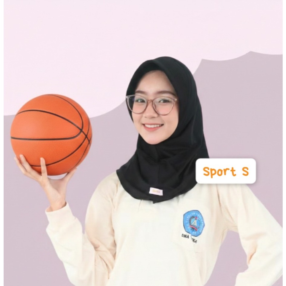 Jilbab Sport S Pet Lebar / Jilbab Instan Sport S / Bergo Sport Pet Tebal