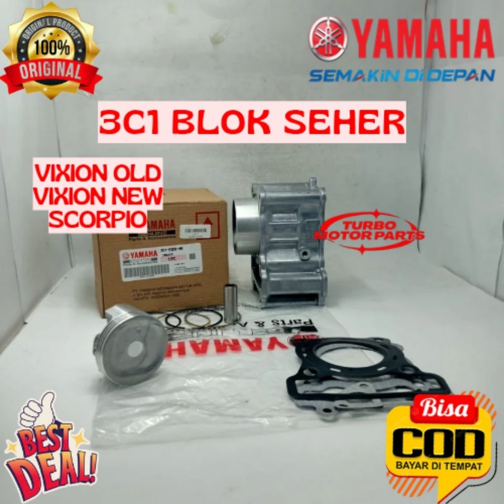 BLOK SEHER ORIGINAL YAMAHA KODE 3C1, BLOK SEHER VIXION OLD, BLOK SEHER VIXION NEW, BLOK SEHER SCORPI
