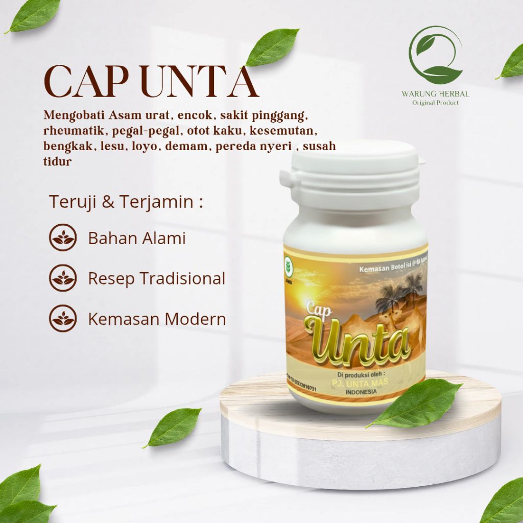 Cap unta asam urat susah tidur pereda nyeri stroke isi 40 kapsul