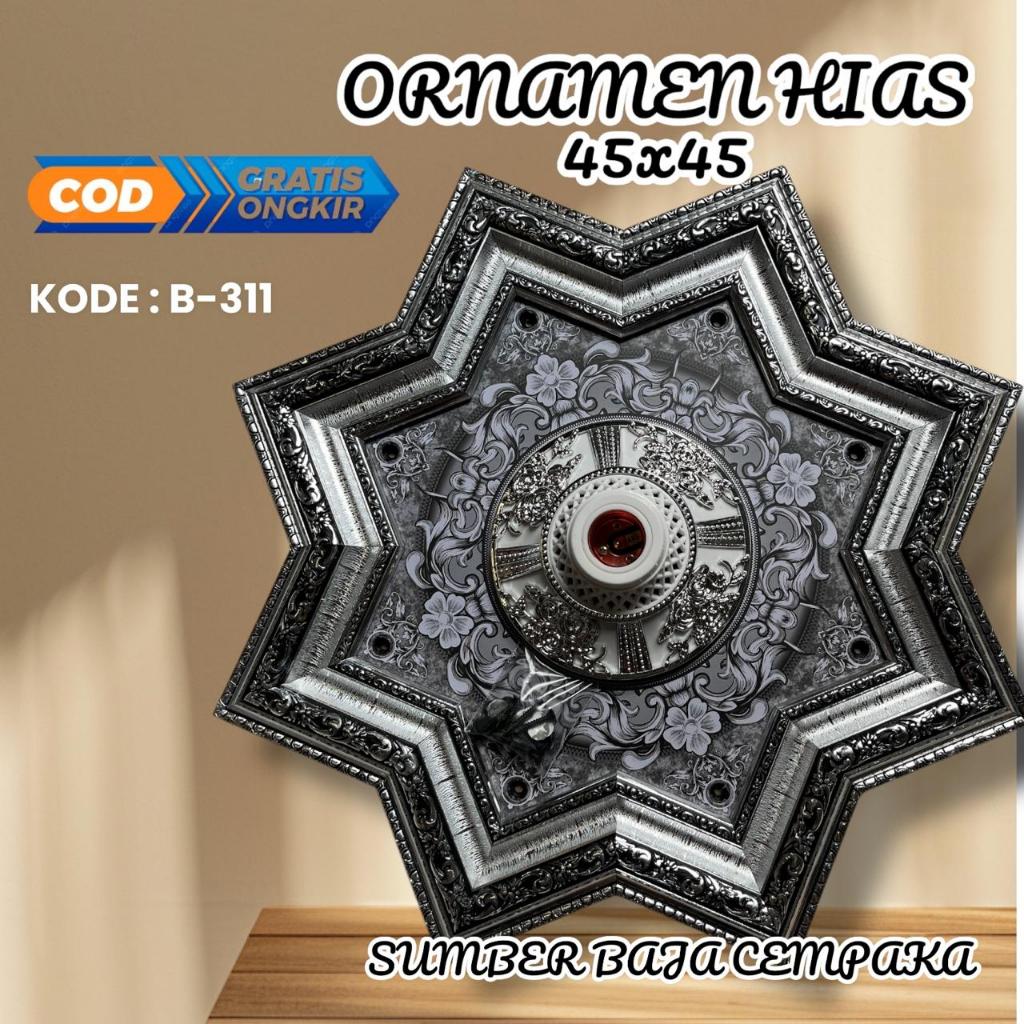 ornamen lampu plafon / fitting lampu hias / ornamen plafon pvc / fitting lampu hia modern