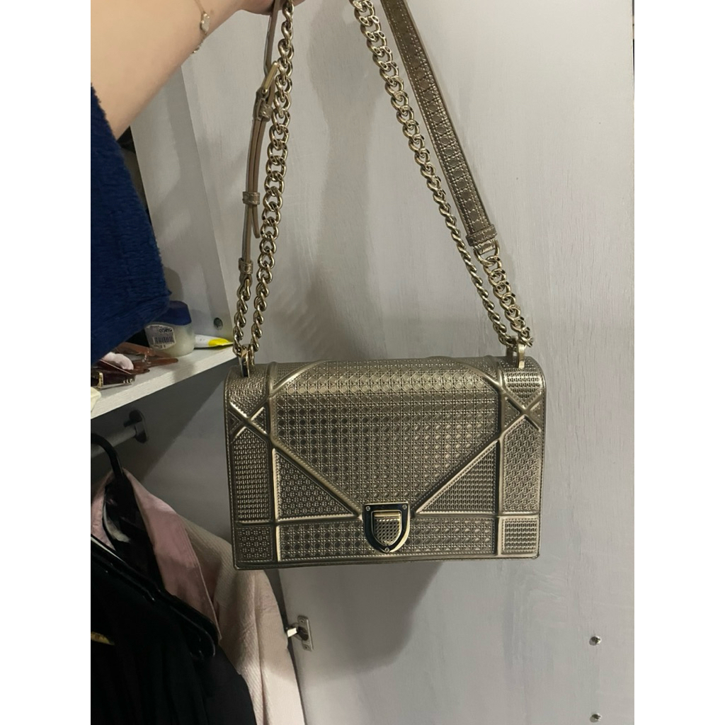 Dior Diorama Gold Medium Shoulder Bag Preloved