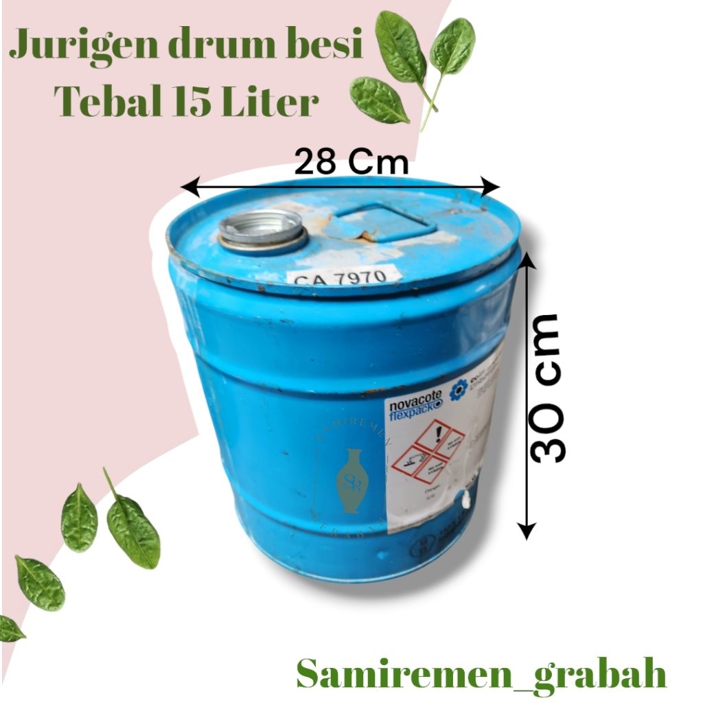 DRUM JERIGEN TONG BENSIN BESI TEBAL 27 LITER