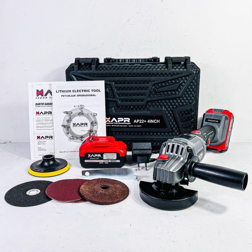 APR AP22+ GERINDA CORDLESS BRUSHLESS 2 BATRAI KOPER