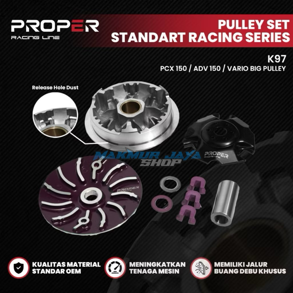 PULLEY SET STANDAR RACING PROPER RACING LINE PCX ADV 150 VARIO 125-150 BIG PULLEY