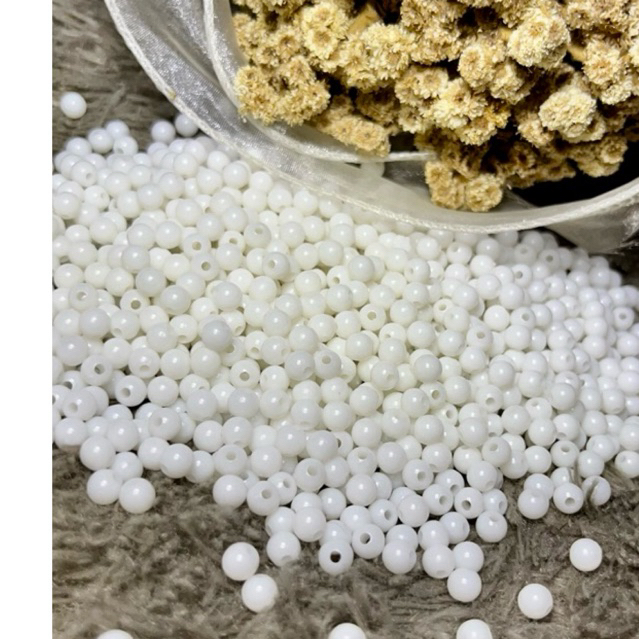 Manik Mote manik kapur manik susu manik bulat putih 3mm
