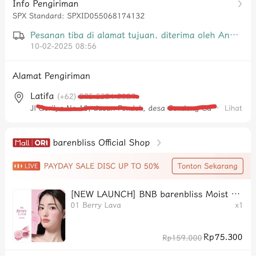 Preloved Barenbliss Moist Mochi Blush shade Berry Lava