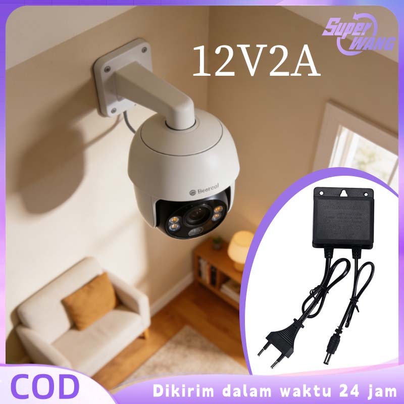 Power Adaptor CCTV 12V 2A Tahan Air Charger CCTV Adaptor Kamera CCTV Power Adapter CCTV Colokan CCTV