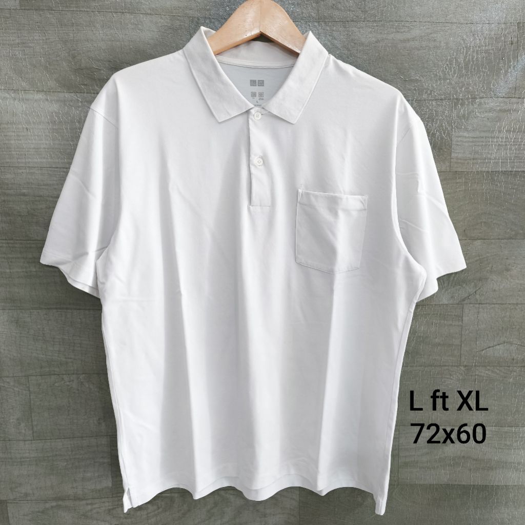 Kaos T-Shirt Kerah UT White Poket