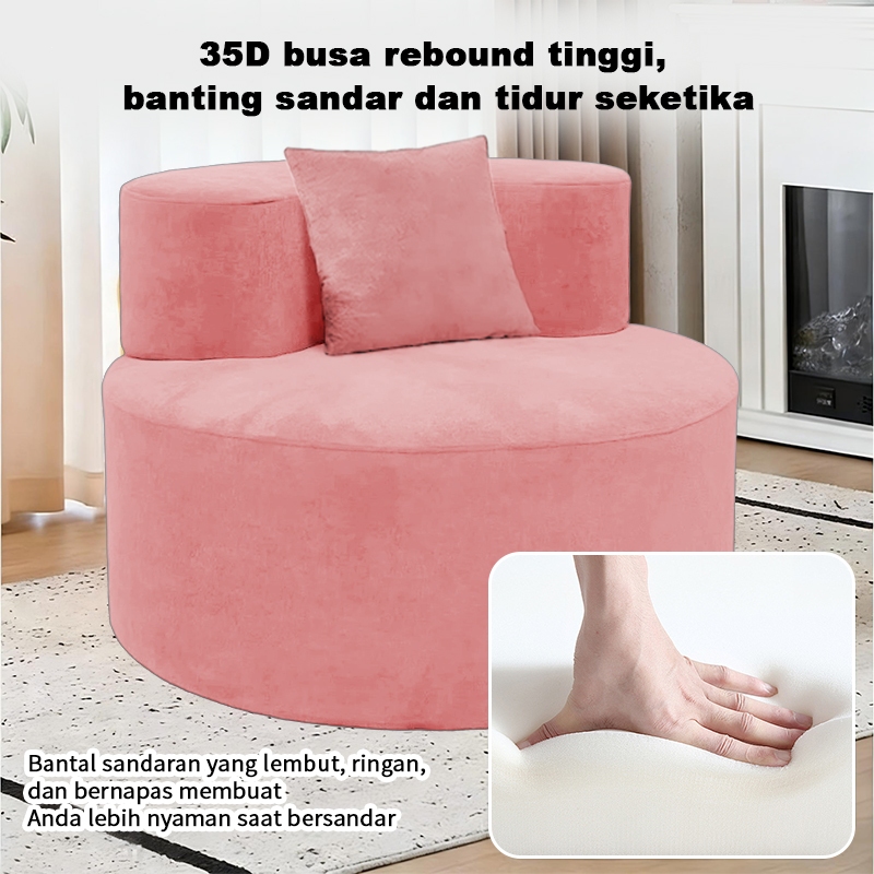 Sofa Santai Pink Bulat Nyaman - Sofa Minimalis untuk Ruang Kecil Rumah & Apartemen