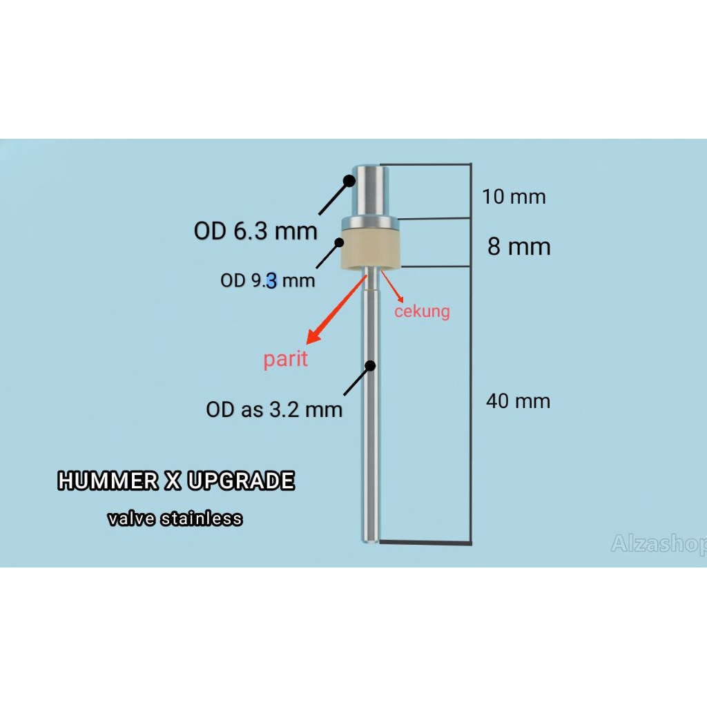 Pentil valve sustapeek Hummer X Upgrade