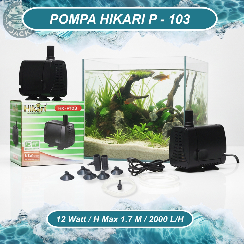 Pompa Aquarium Celup Water Pump 12 Watt 2000 LPH