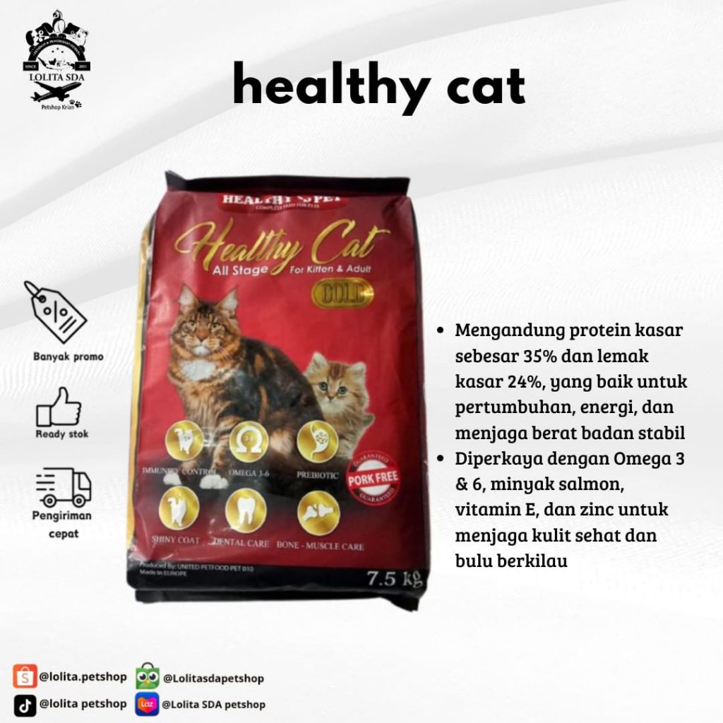 ready healthy cat kemasan 1 sak / healthy cat gold