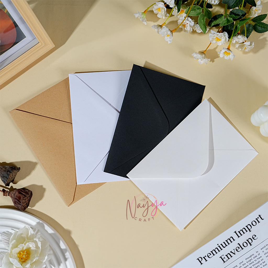 Amplop Undangan Vintage A6 10 pcs kertas Kraft Import Premium Kartu Ucapan Greeting Card Wedding DIY