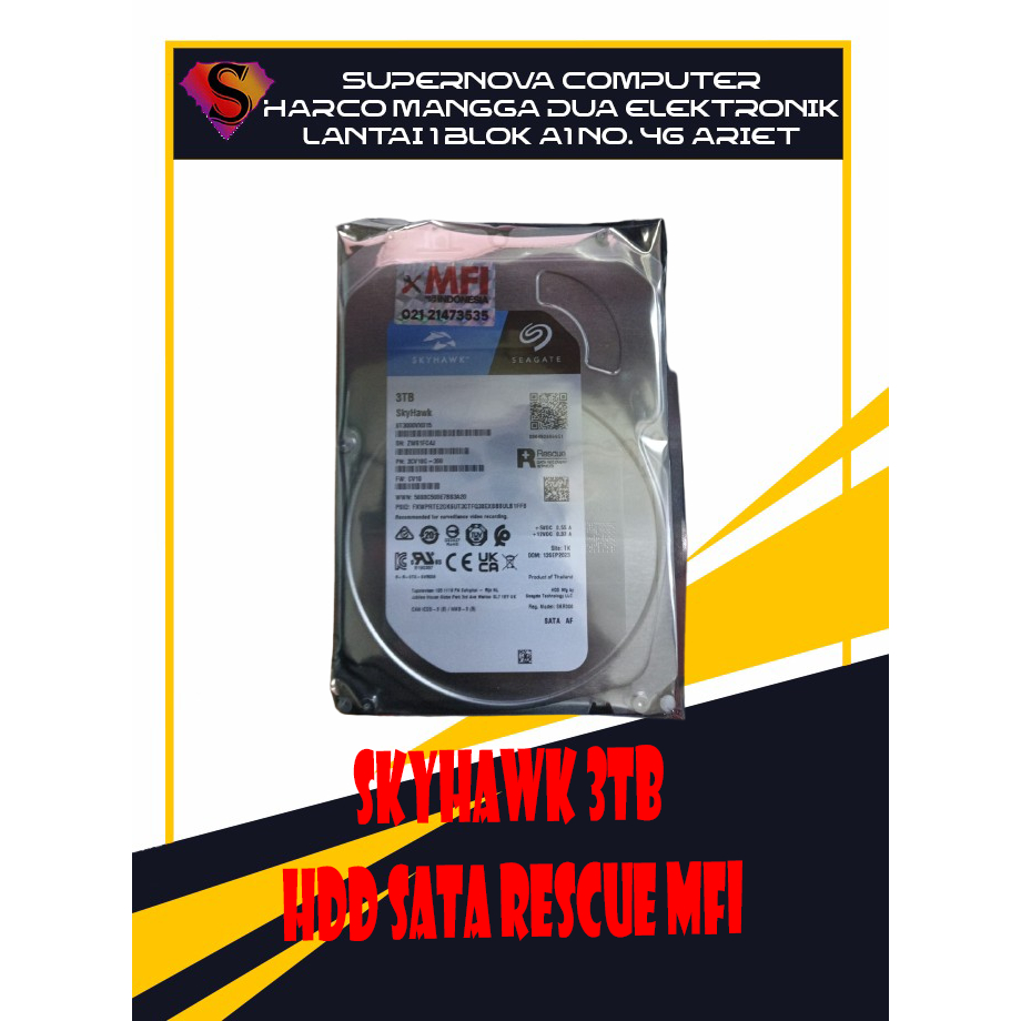 Skyhawk 3TB HDD Sata Rescue MFI