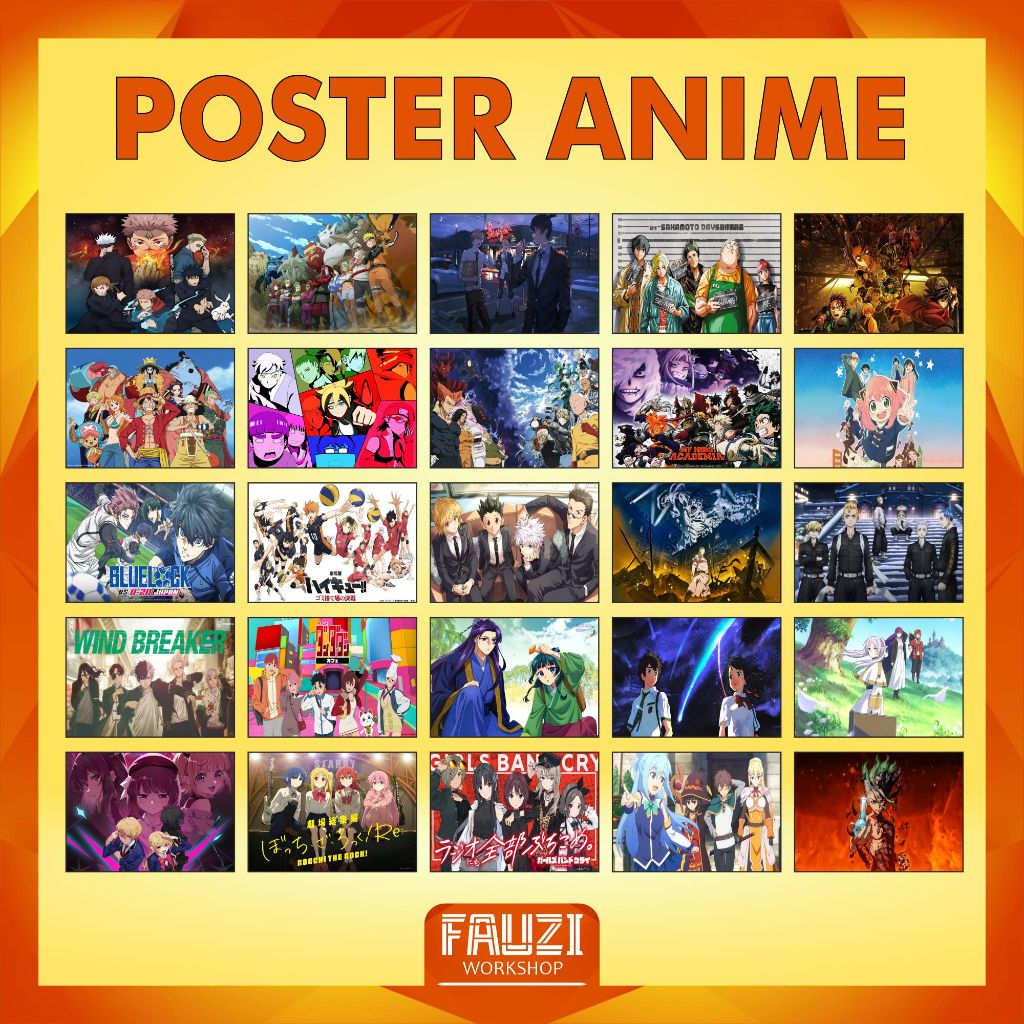 POSTER ANIME ISI 18 PCS & 8 PCS | PAKET DEKORASI ANIME UKURAN A6 & A5 | POSTER GACHA GAME | DEKORASI