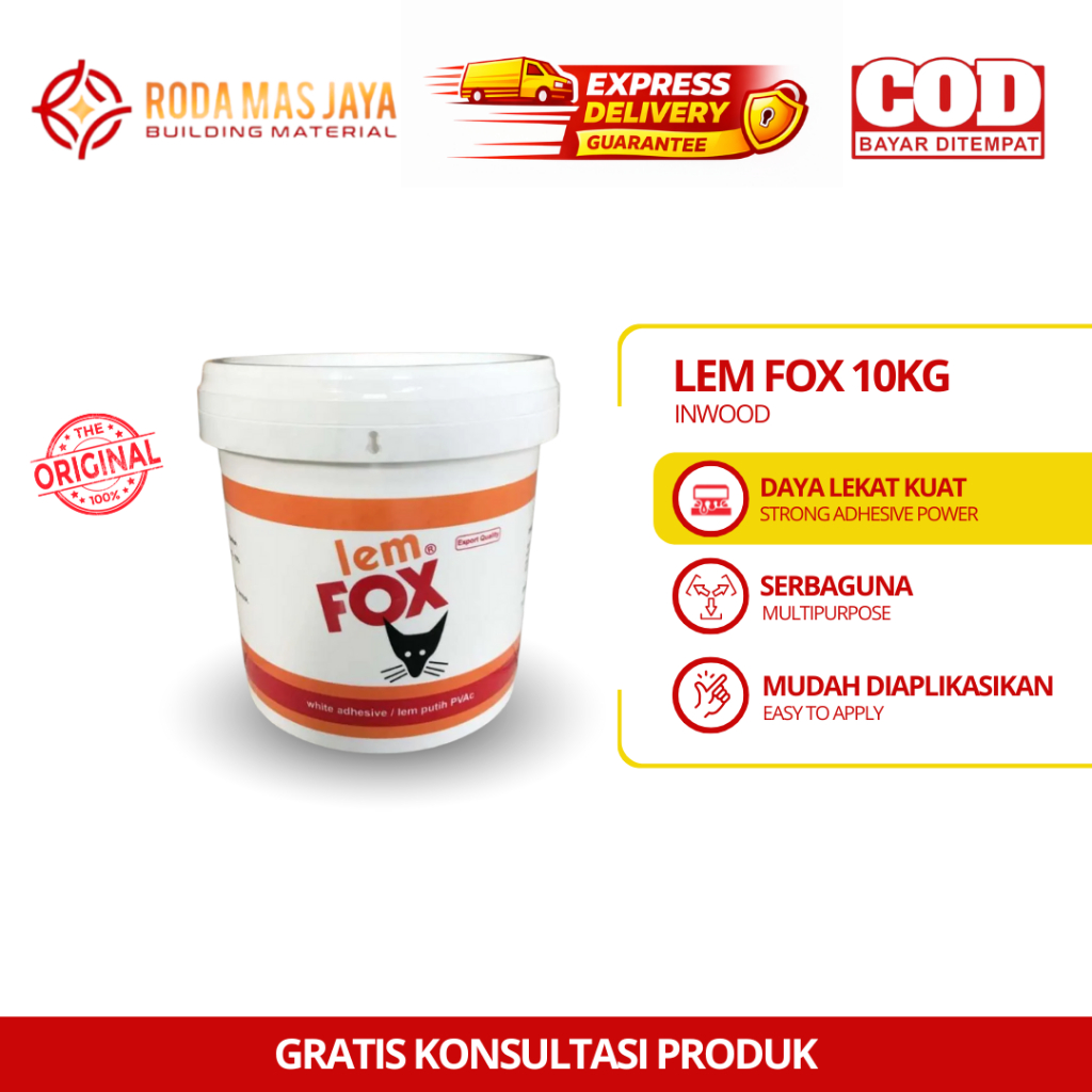 Lem Fox Putih/Lem Kayu/Lem Fox Inwood Ember 10kg