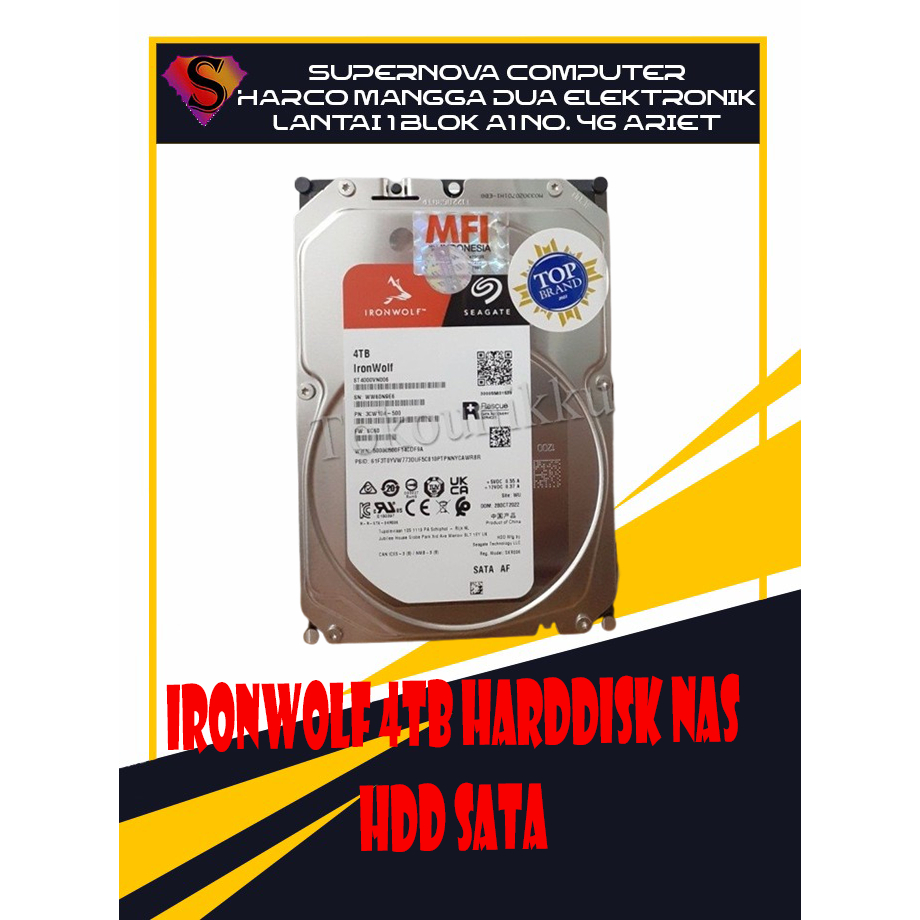 IronWolf 4TB Harddisk NAS HDD SATA 7200RPM RESCUE MFI S E A G A T E