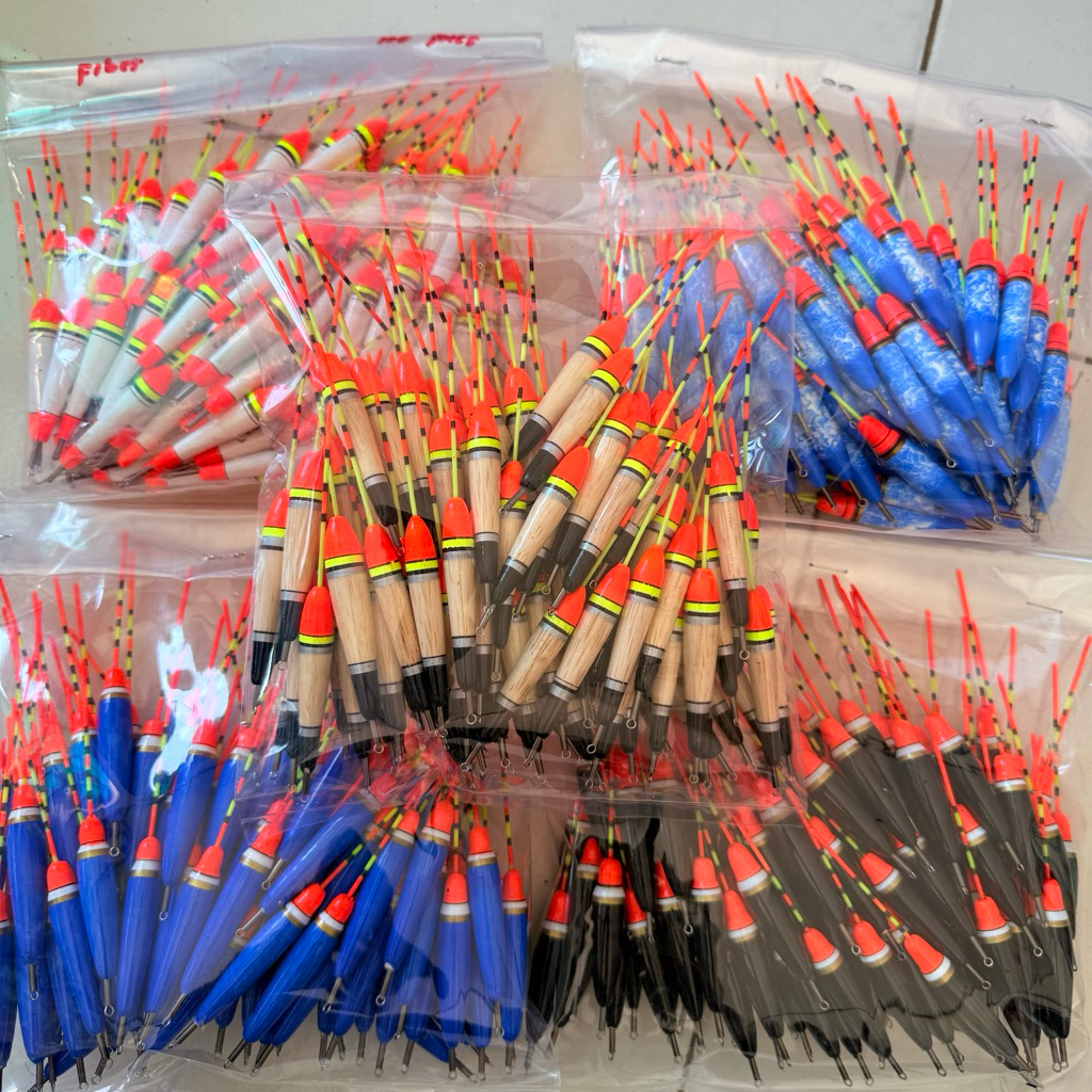 Pelampung pancing kayu super klem fiber panjang 10cm