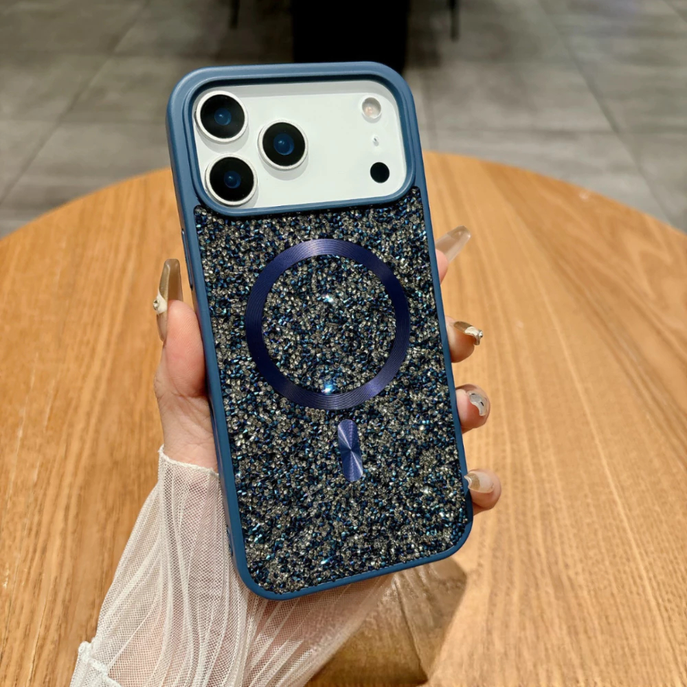 Casing Hp Iphone 11 Pro Max/12 Pro Max/13 Pro Max/14 Pro Max/15 Pro Max Glitter Gold Mewah Case Mags