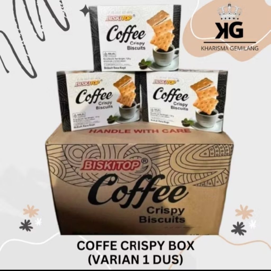 COFFE CRISPY 1 DUS ISI 24 box coffe crispy Biskuits rasa kopi Halal Snack kopi Lezat Biscuit