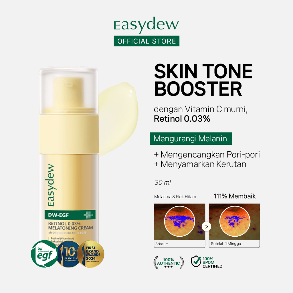 EasyDew DW-EGF Retinol 0.03% Melatoning Cream 30ml / Mengencangkan Pori Menyamarkan Kerutan