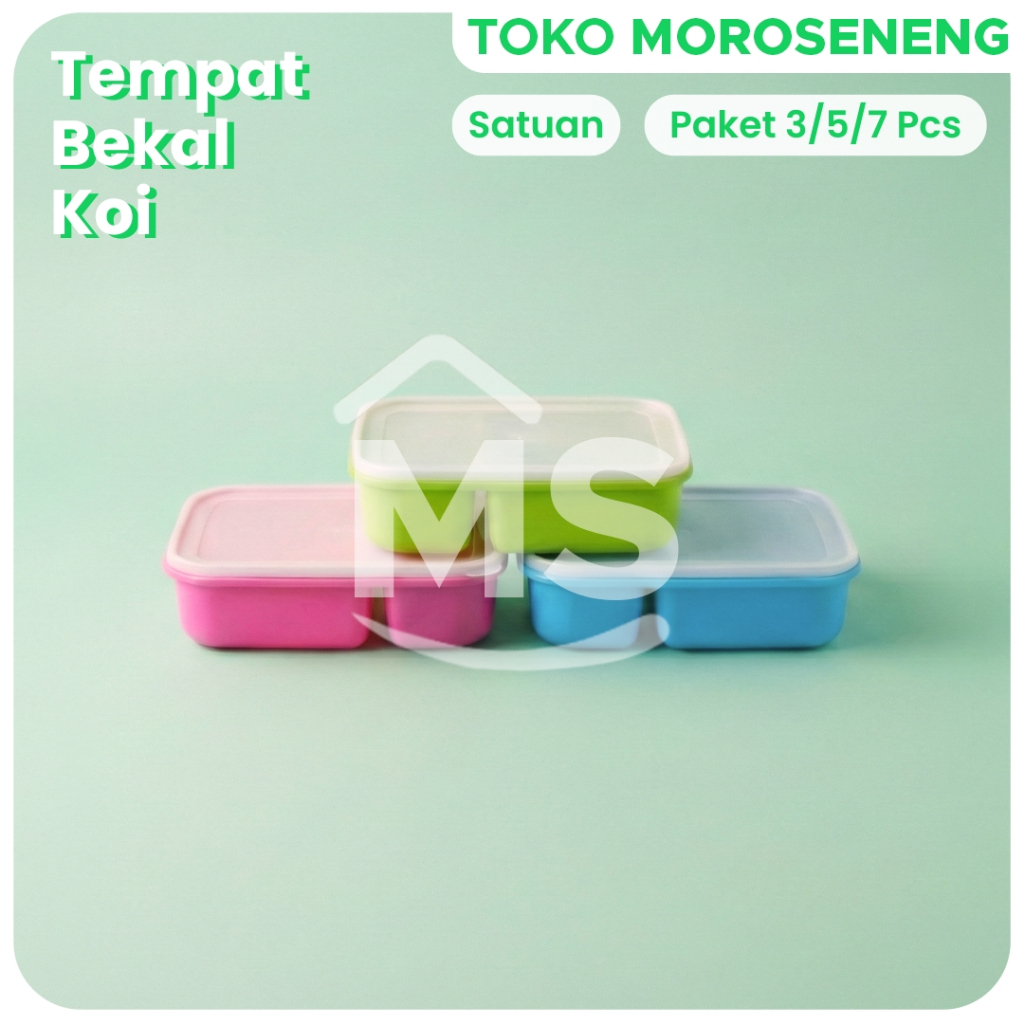 Kotak Bekal Makan Lunch Box Plastik Koi | Satuan | Paket 3/5/7 Pcs