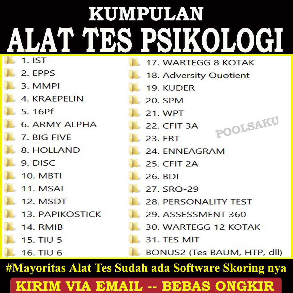 Software Alat Tes Psikologi / Aplikasi Skoring Psikotes