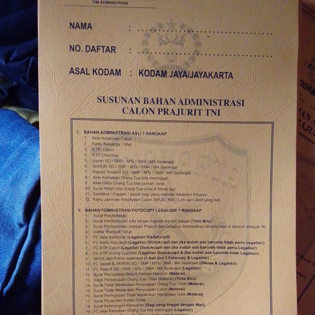 MAP Kuning PaPk Kodam Jaya isi 8