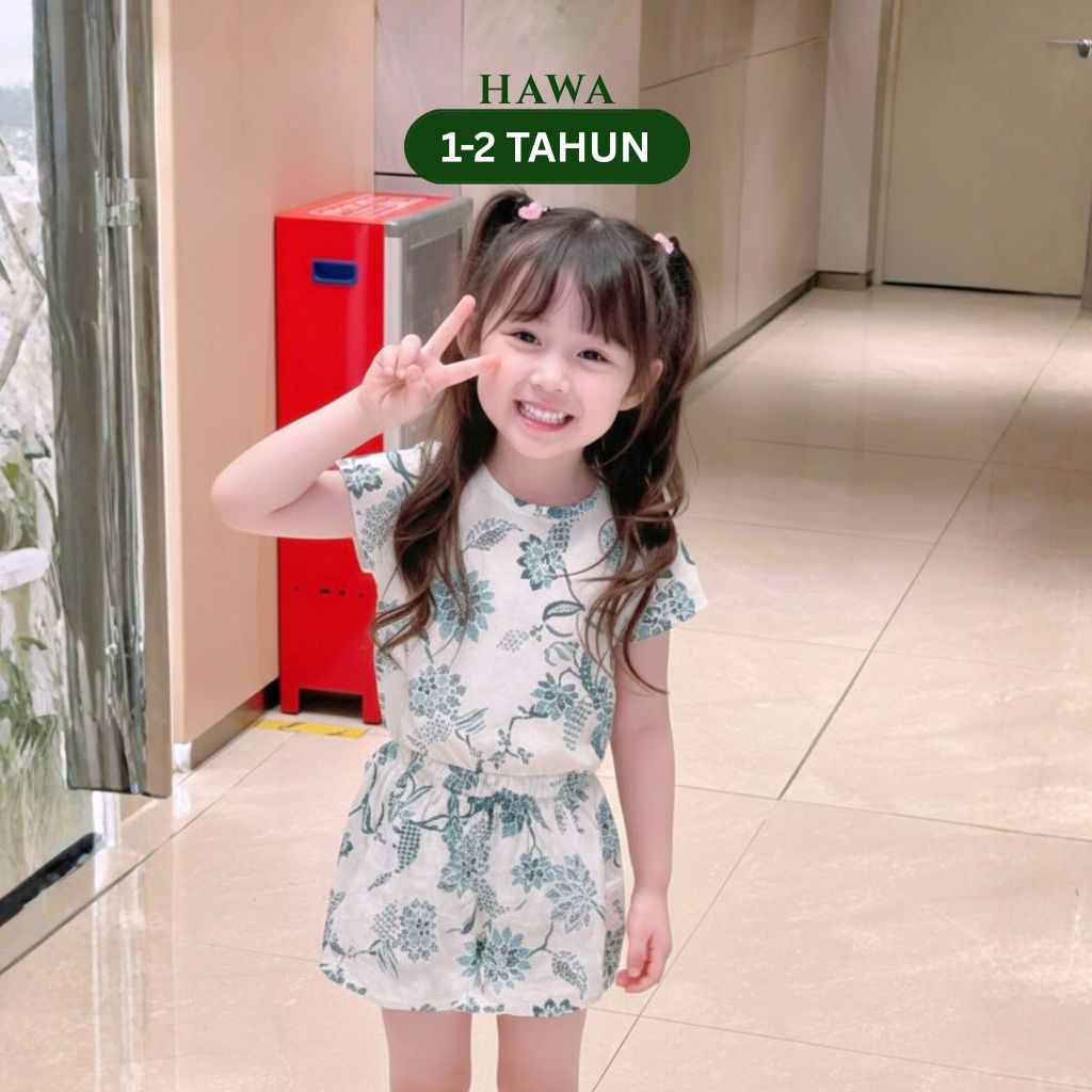 Setelan Baju Atasan Rok Batik Bayi Balita Anak Perempuan 1-2 Tahun Katun Pakaian Lucu Murah Adem Pre