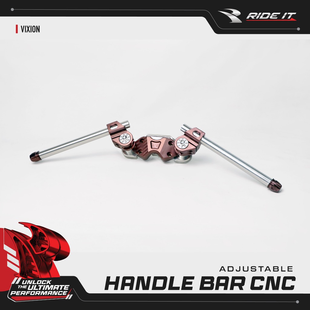 [RIDE IT] STANG JEPIT CNC SET VIXION/ADJUSTABLE HANDLE BAR CNC