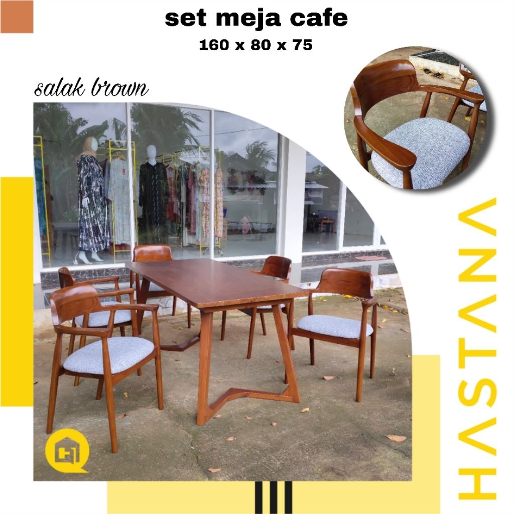 meja makan kayu jati 4 kursi