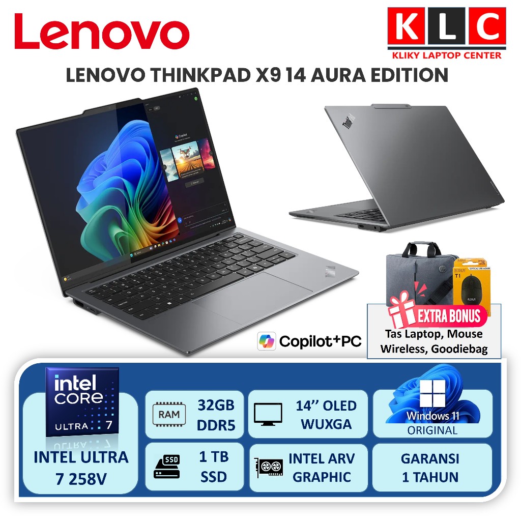 Laptop Lenovo Thinkpad X9 Intel Ultra 7 258V 32GB 1TB SSD 14.0 OLED Aura edition