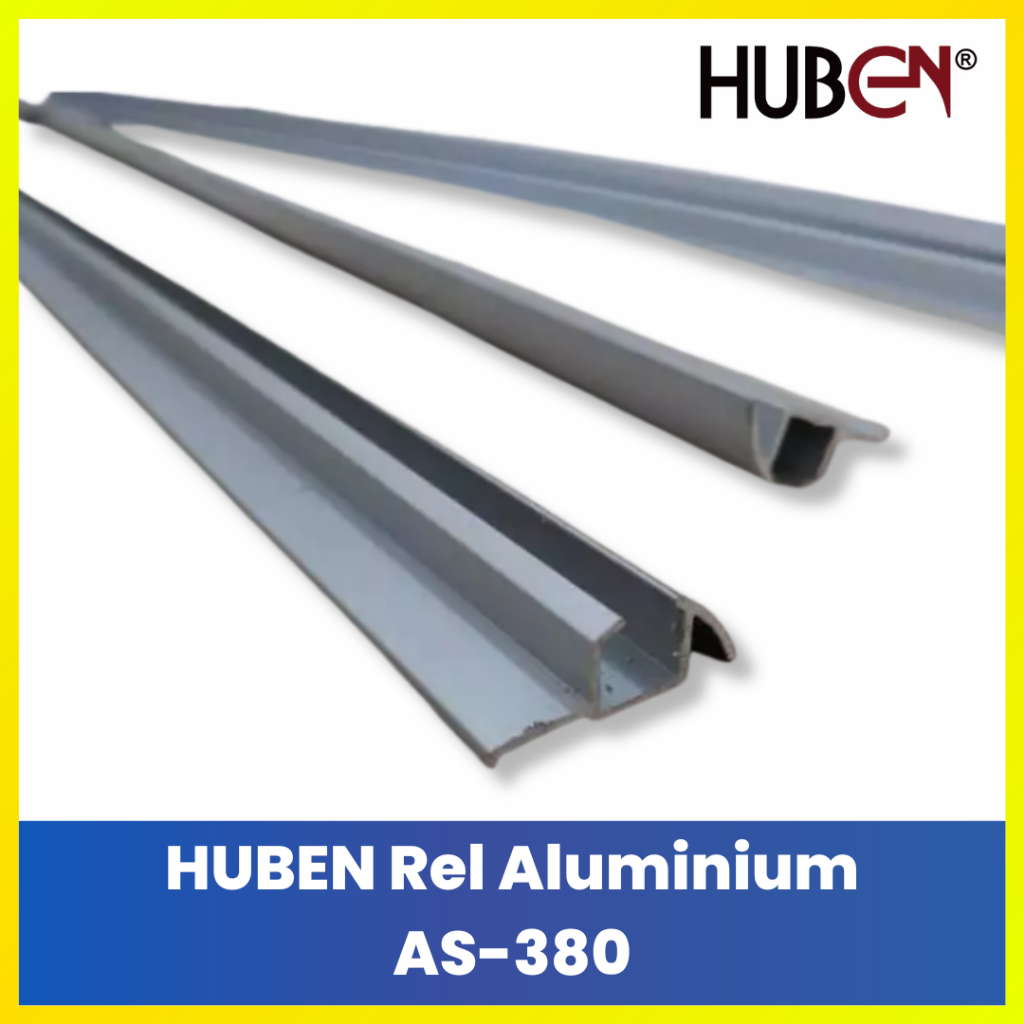 Huben AS-380 Rel Lemari Sliding Aluminium Profil U & M Aksesoris Pintu Geser Lemari Kayu