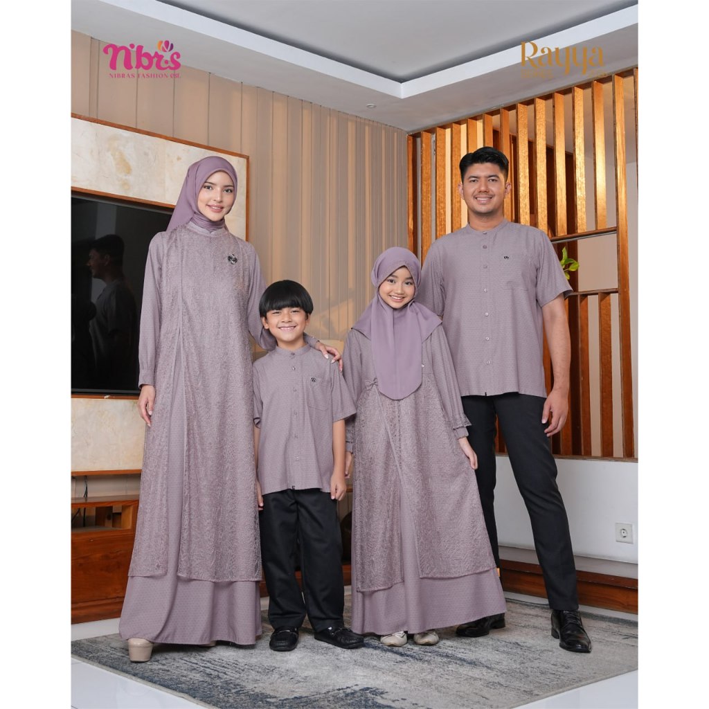 FAMSET NIBRAS FARDIA LAVENDER SERAGAM BUSANA MUSLIM KELUARGA TERBARU 2026 DIARAYYAKU FARDIA LAVENDER