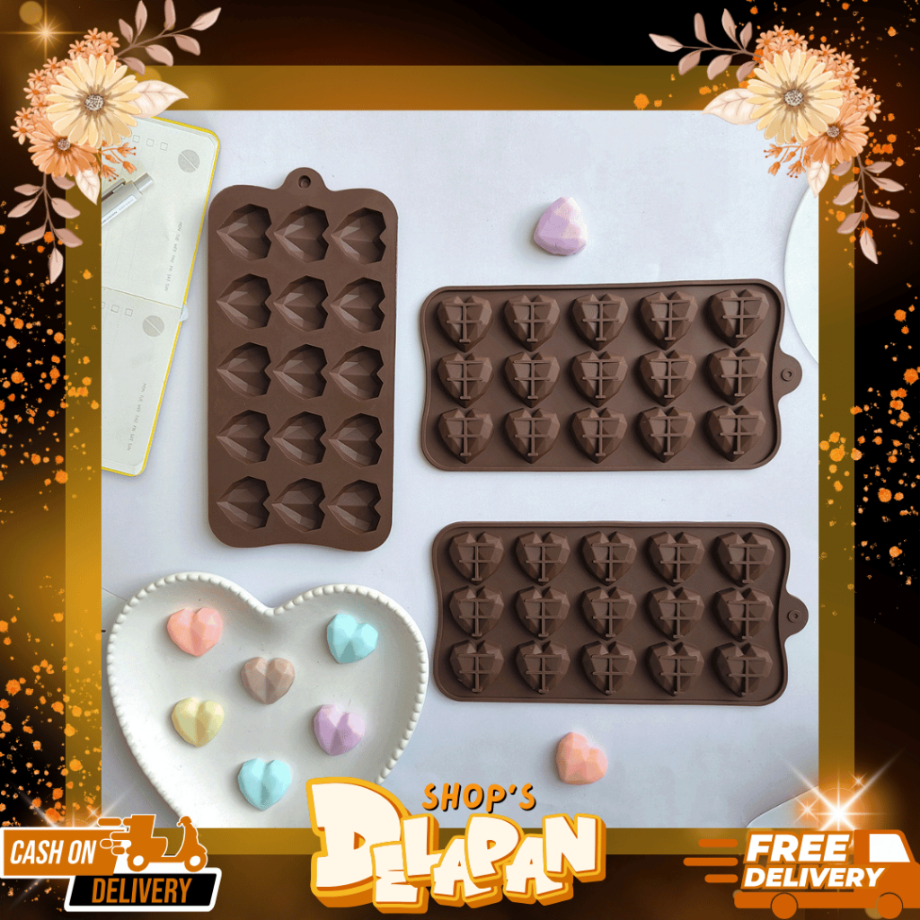 DELAPANSHOP |  Cetakan Love Silikon BPA Free Tahan Panas Coklat Pudding Agar-Agar Susu Es / cetakan 