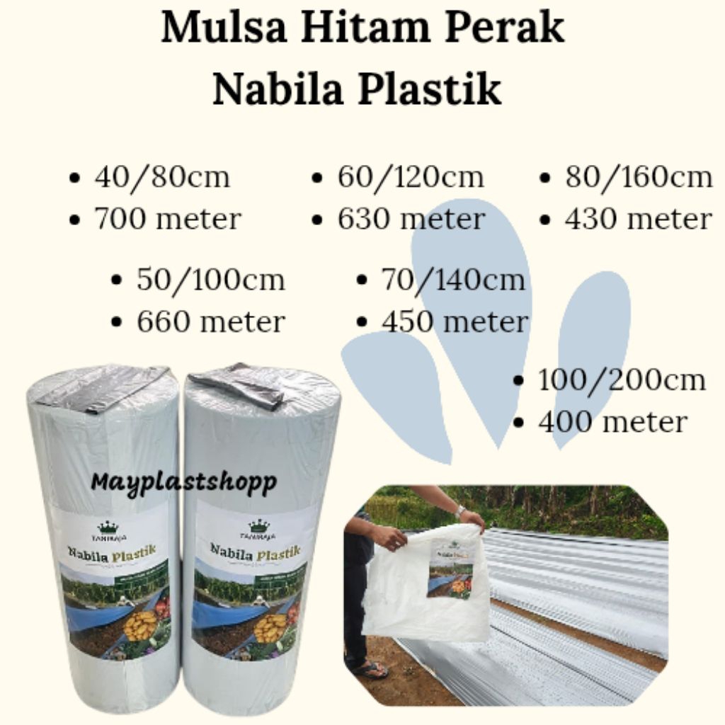 Plastik Tanaman Mulsa Hitam Perak Super 60/120cm 1 Roll 18kg