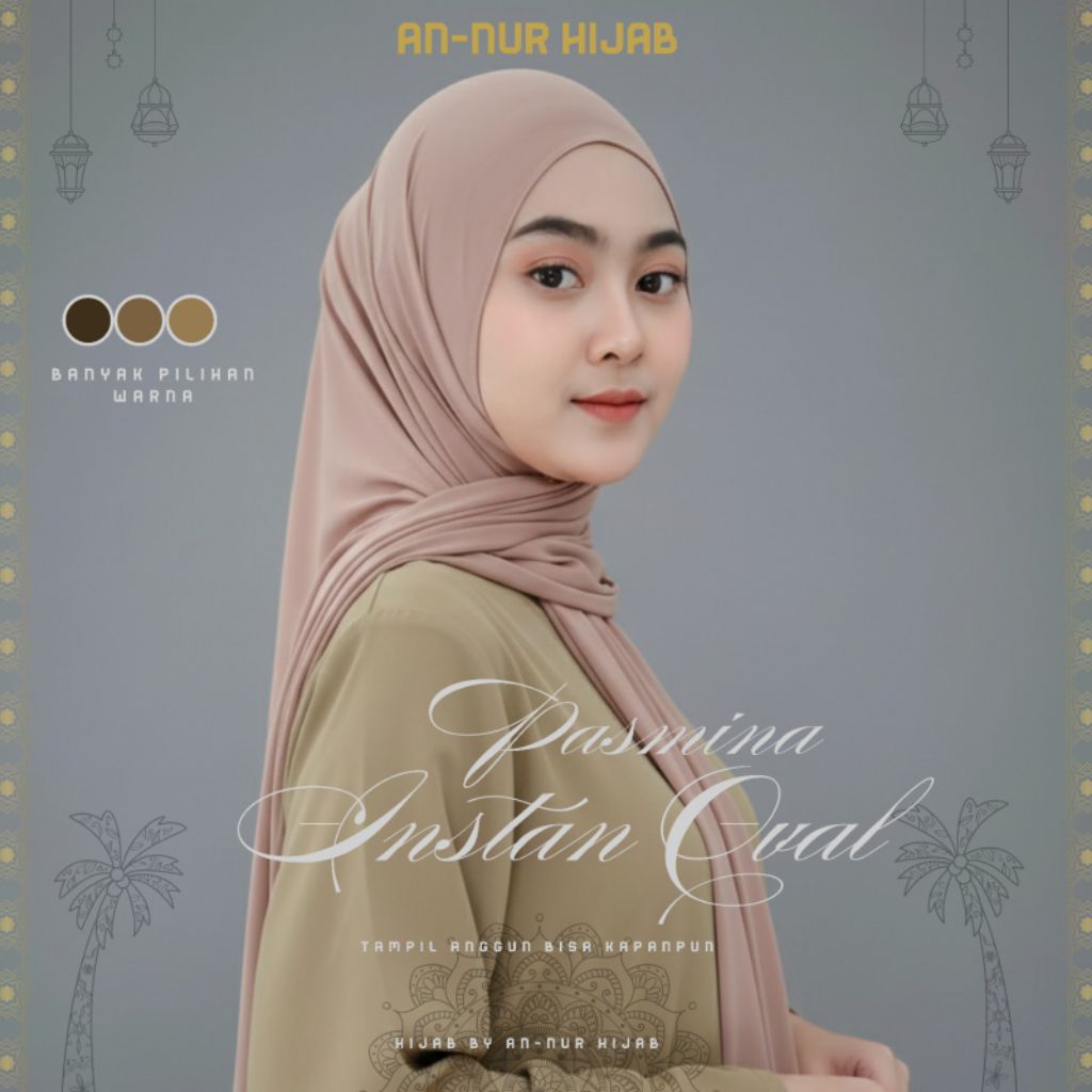 Hijab Pasmina Instan Oval Matt Spandeks Jersey Premium By annur Hijab