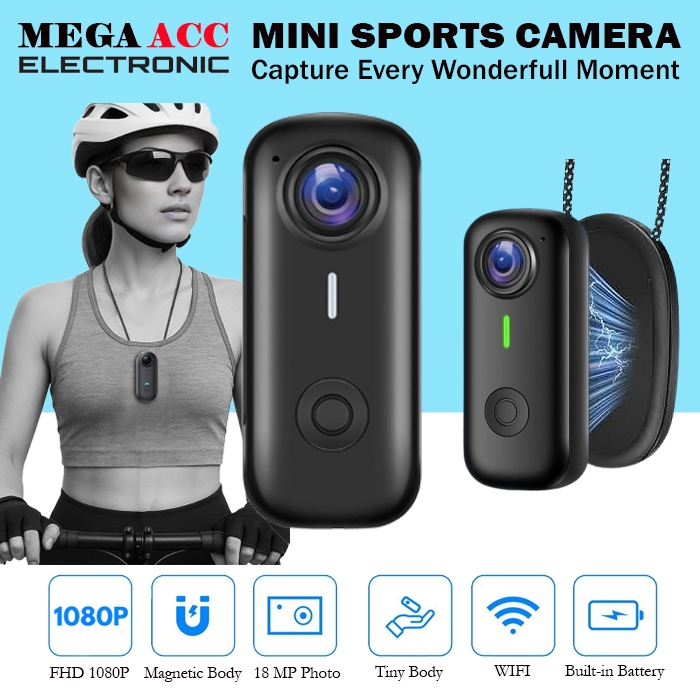 Magnetic Portabel Mini Sport Camera Action M11 WIFI FHD 1080P 18MP