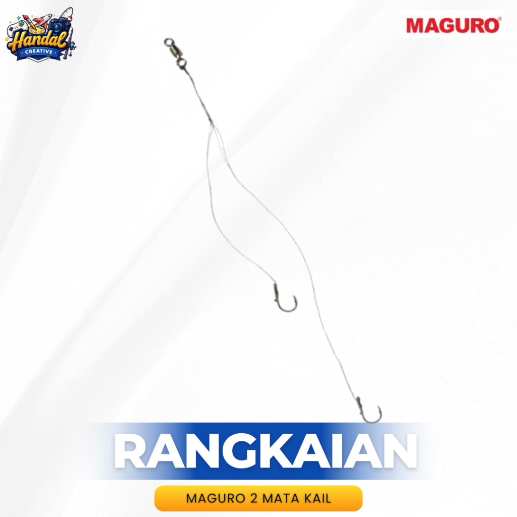 Rangkaian Pancing Ikan Siap Pakai 2 Cabang Mata Kail Merk Maguro