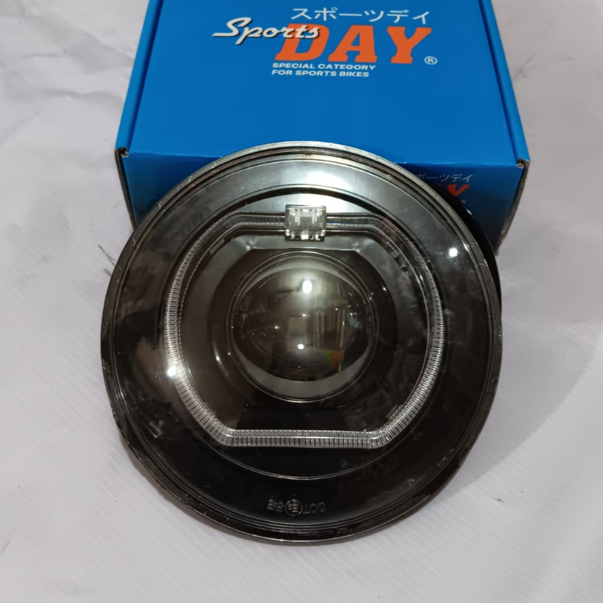 Lampu Depan Biled 7 Inch Set RGB Reflektor Hitam TANPA BATOK pnp Tiger,Ninja SS Merk SportDay
