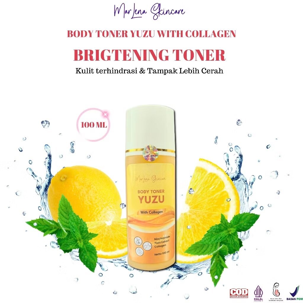 Toner Badan Yuzu Collagen - Pemutih Kulit, Mengangkat Sel Kulit Mati, Tanpa Pengelupasan