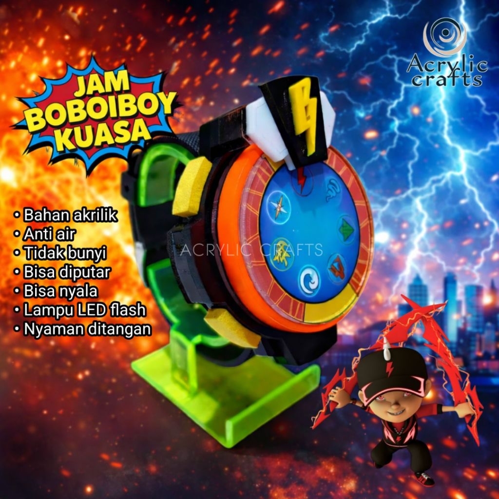 Boboiboy Jam Kuasa Bisa Nyala Tidak Bunyi | Jam Tangan Anak Laki Laki Karakter Boboiboy