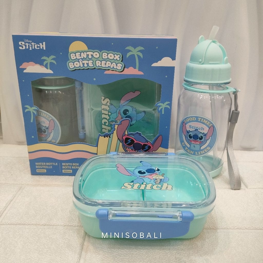 Official BALI MINISO Botol Minum Lilo & Stitch Disney Plastic Water Bottle Tumbler Stitch Botol Air 