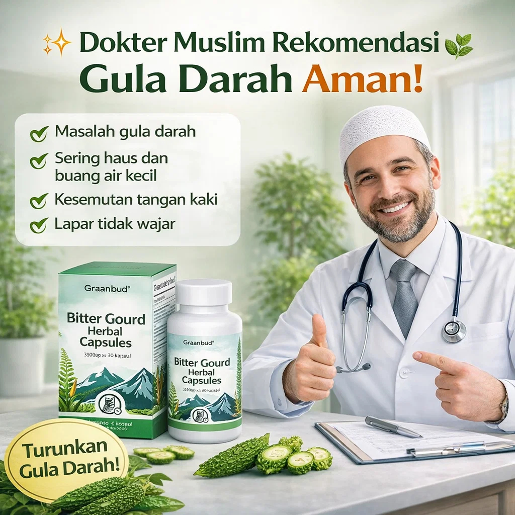 [COD/Beli 1 Gratis 1] Kapsul Ekstrak Pare/Green Bud Bitter Gourd/Kapsul Penurun Gula Darah Alami Sup
