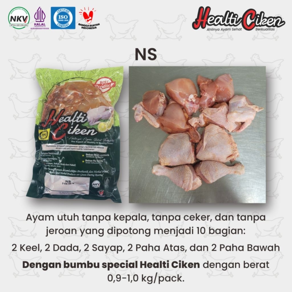HEALTI CIKEN AYAM PROBIOTIK MARINASI MSG POTONG10
