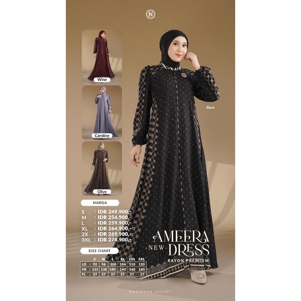 DRESS AMEERA DRESS  NEW & MIDI DRESS NADHEERA